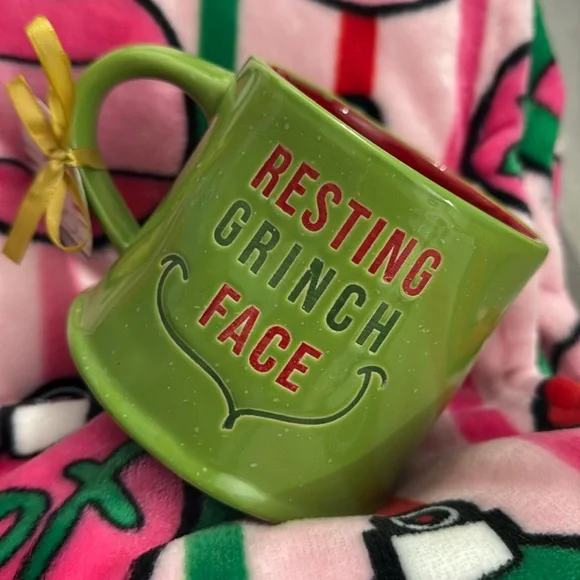 Grinch Resting Face Mug Christmas Holidays Green Res Gift Coffee Tea - Picture 1 of 2